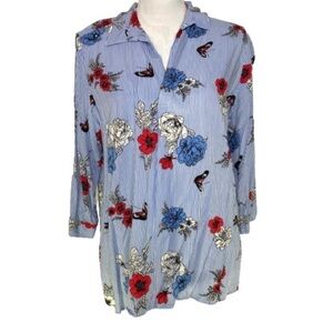 Floral Popover Blouse XL
